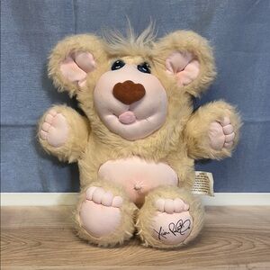 1985 Furskins Thistle Plush Baby Teddy Bear Doll w Tongue Xavier Roberts signed